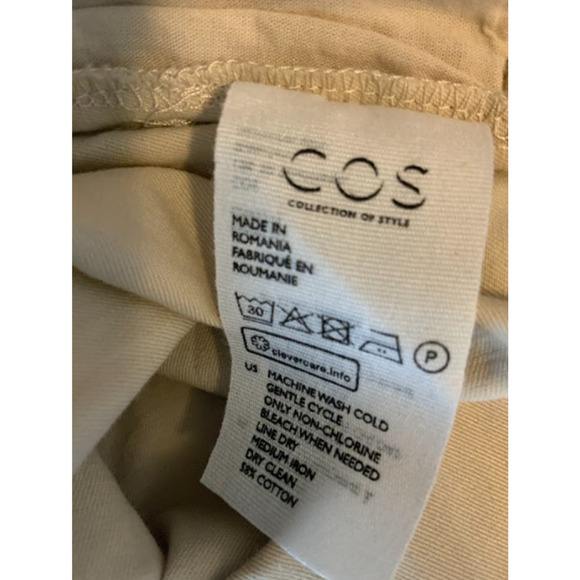 COS Khaki Pants Womens 6 Flat Front Stretch Casual Officewear Minimalist Pull On - Picture 7 of 7